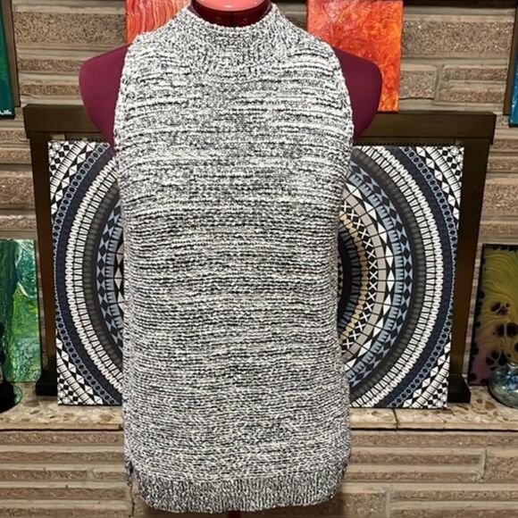 Gap Marled Sleeveless Mock Turtleneck Sweater Size Small - Picture 6 of 8